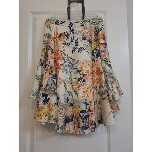 Anthropologie Jardin Ranna Gill Floral Midi Skirt Size 4